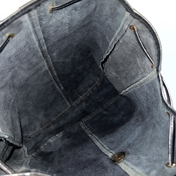 G. H. BASS & Co. Vintage Authentic Black Leather Rugged Rucksack Backpack Bag main image 14